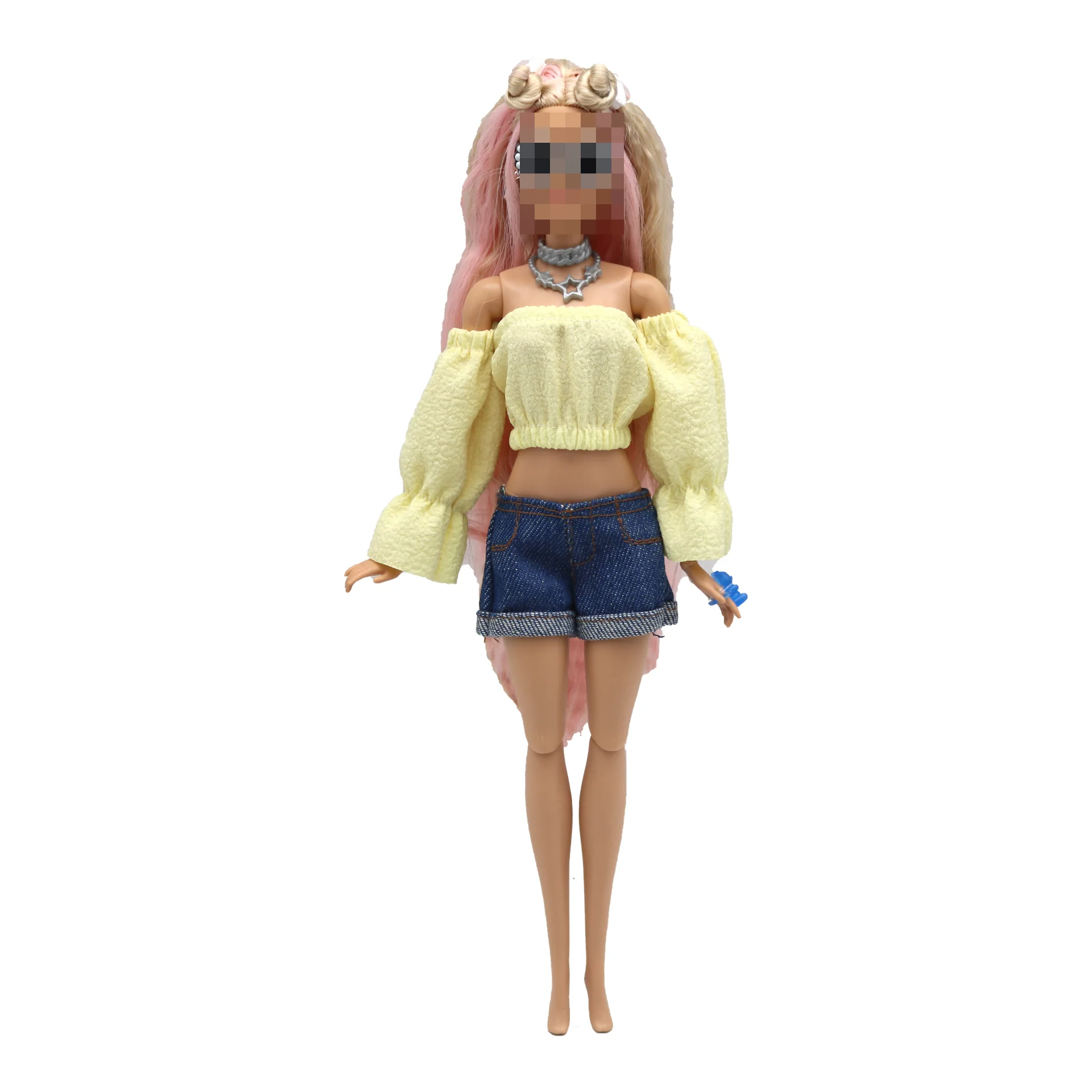 New 30cm 1/6 Puff Sleeves Skirt Shorts Daily Wear Accessories Clothes for Barbies Doll