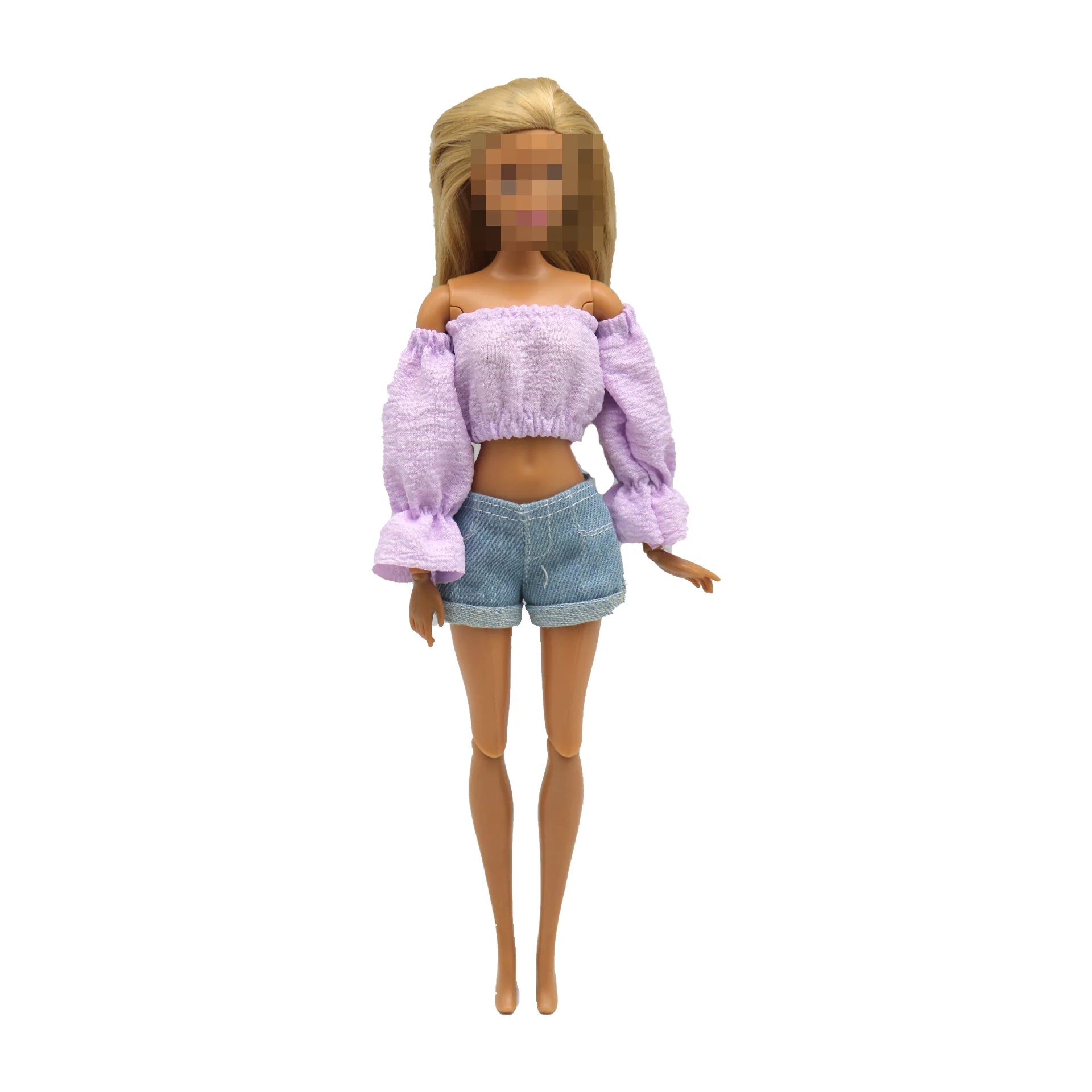 New 30cm 1/6 Puff Sleeves Skirt Shorts Daily Wear Accessories Clothes for Barbies Doll