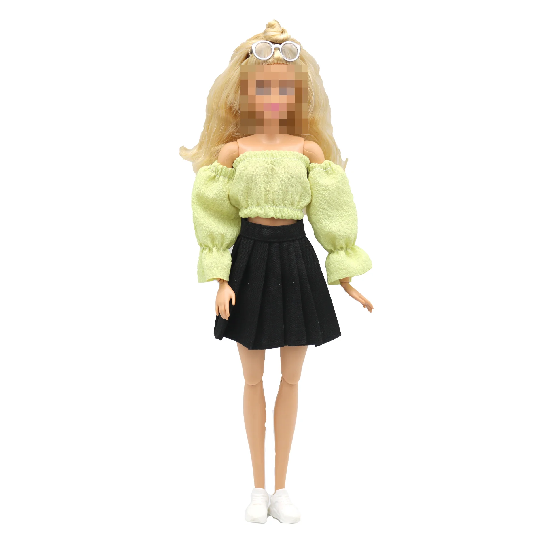 New 30cm 1/6 Puff Sleeves Skirt Shorts Daily Wear Accessories Clothes for Barbies Doll
