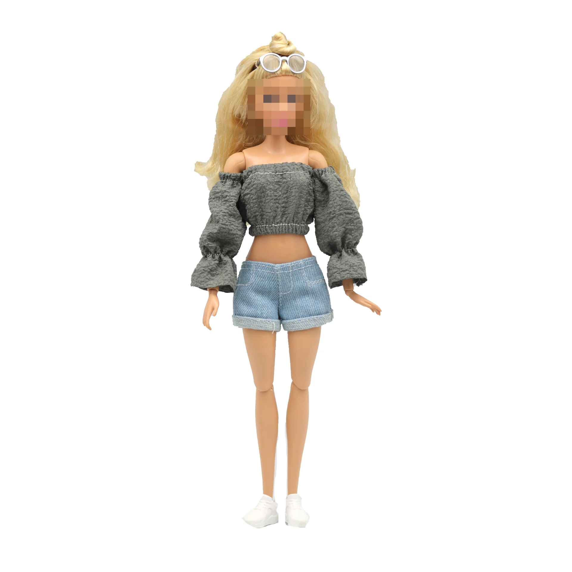 New 30cm 1/6 Puff Sleeves Skirt Shorts Daily Wear Accessories Clothes for Barbies Doll