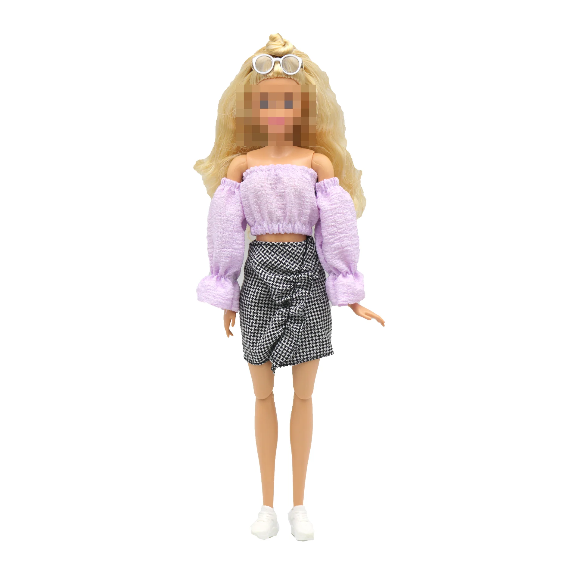 New 30cm 1/6 Puff Sleeves Skirt Shorts Daily Wear Accessories Clothes for Barbies Doll