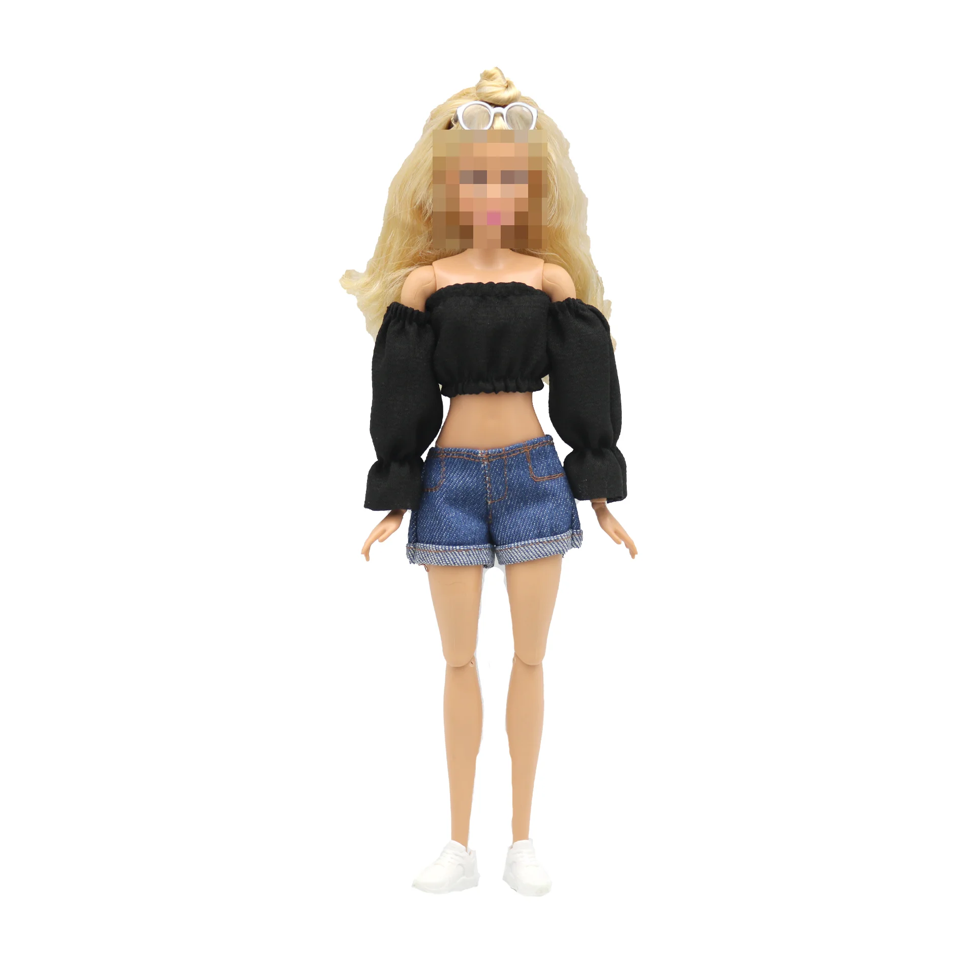 New 30cm 1/6 Puff Sleeves Skirt Shorts Daily Wear Accessories Clothes for Barbies Doll