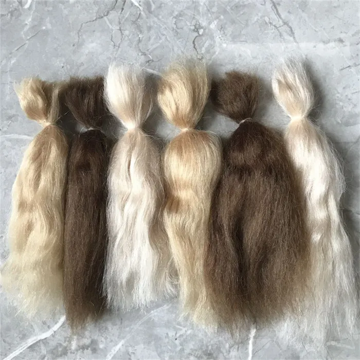 New 10 Pieces/Lot 100% Pure Mohair Reborn Doll Hair With Light Golden/Dark Brown/Gold Color Fit For DIY Reborn Doll  Accessories
