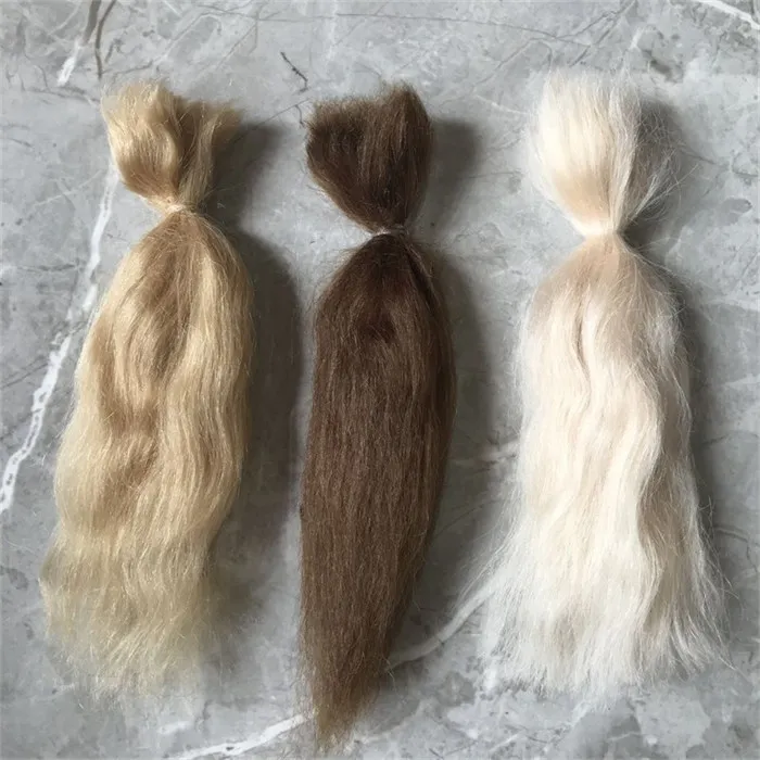 New 10 Pieces/Lot 100% Pure Mohair Reborn Doll Hair With Light Golden/Dark Brown/Gold Color Fit For DIY Reborn Doll  Accessories