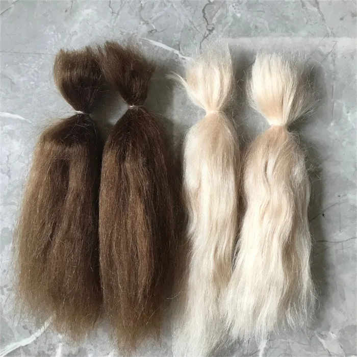 New 10 Pieces/Lot 100% Pure Mohair Reborn Doll Hair With Light Golden/Dark Brown/Gold Color Fit For DIY Reborn Doll  Accessories