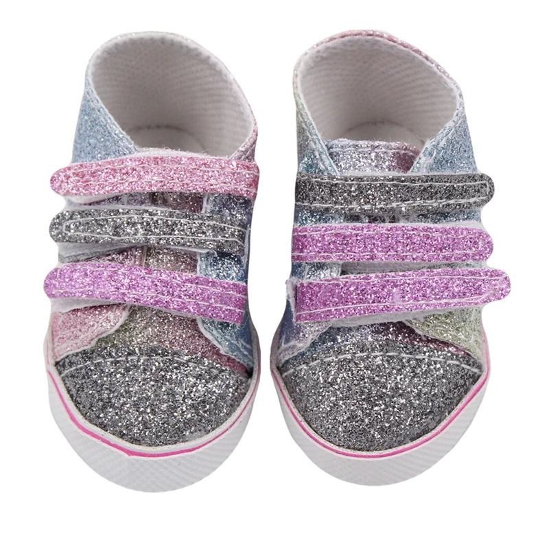 7cm Flower Sequins, Cartoons Doll Shoes Skating Shoes Snow Boots For 43cm Baby New Born&18inch American,OG Girl Doll Accessories