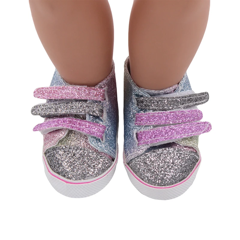 7cm Flower Sequins, Cartoons Doll Shoes Skating Shoes Snow Boots For 43cm Baby New Born&18inch American,OG Girl Doll Accessories