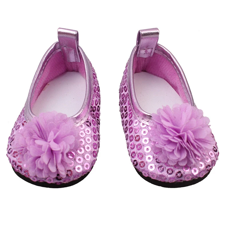 7cm Flower Sequins, Cartoons Doll Shoes Skating Shoes Snow Boots For 43cm Baby New Born&18inch American,OG Girl Doll Accessories
