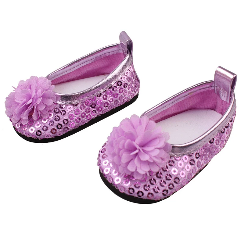 7cm Flower Sequins, Cartoons Doll Shoes Skating Shoes Snow Boots For 43cm Baby New Born&18inch American,OG Girl Doll Accessories