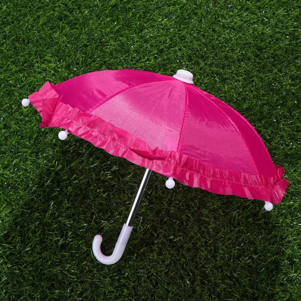Lace Miniature Umbrella For Dolls Accessories Candy Color Mini Rain Gear For 18 Inch & 43cm Dolls Kids Toys Dollhouse Decoration