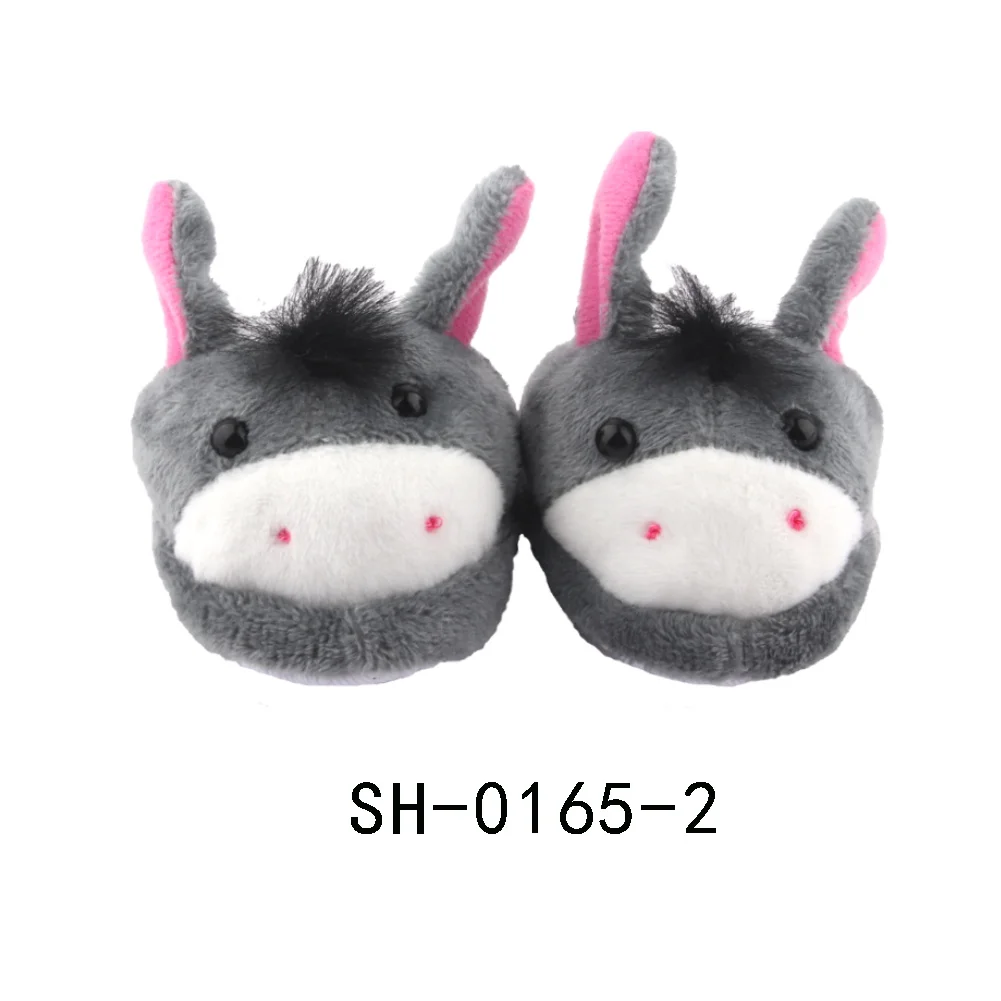 7cm Plush Doll Shoes Cute Bear,Tiger,Frog,Animal Slippers For American 18 Inch,OG&43cm Baby New Born Girl Doll Accessories Toy