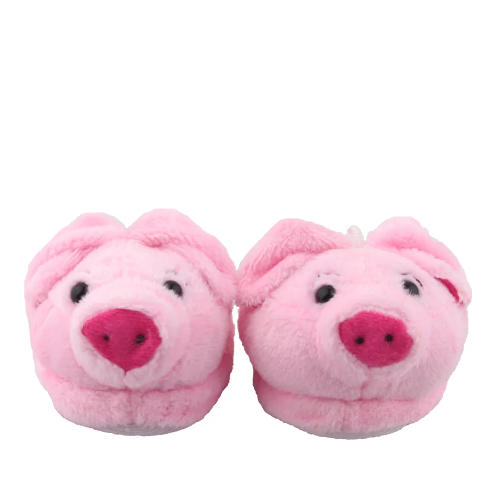 7cm Plush Doll Shoes Cute Bear,Tiger,Frog,Animal Slippers For American 18 Inch,OG&43cm Baby New Born Girl Doll Accessories Toy