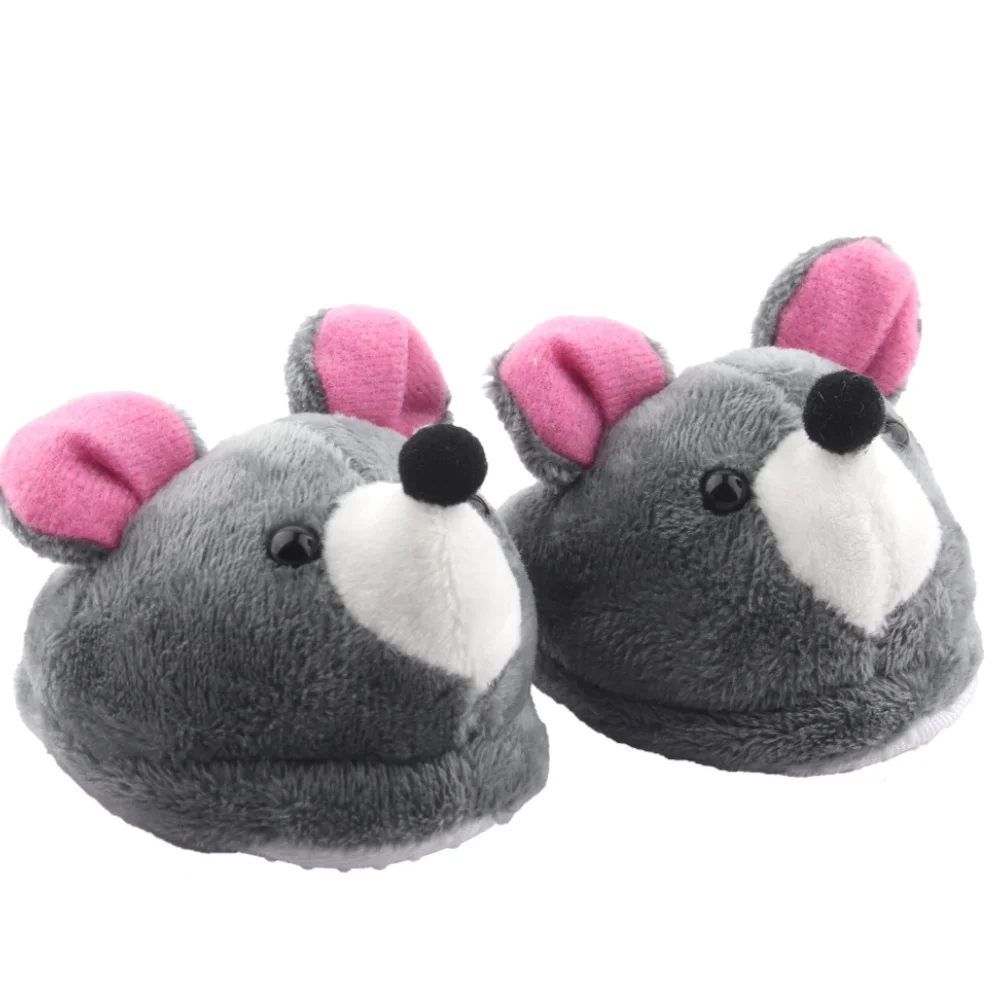 7cm Plush Doll Shoes Cute Bear,Tiger,Frog,Animal Slippers For American 18 Inch,OG&43cm Baby New Born Girl Doll Accessories Toy