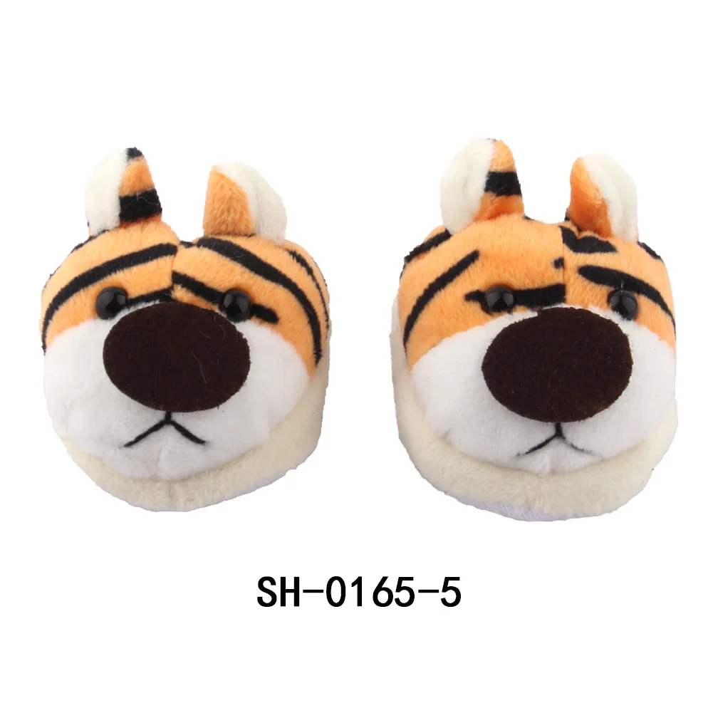 7cm Plush Doll Shoes Cute Bear,Tiger,Frog,Animal Slippers For American 18 Inch,OG&43cm Baby New Born Girl Doll Accessories Toy
