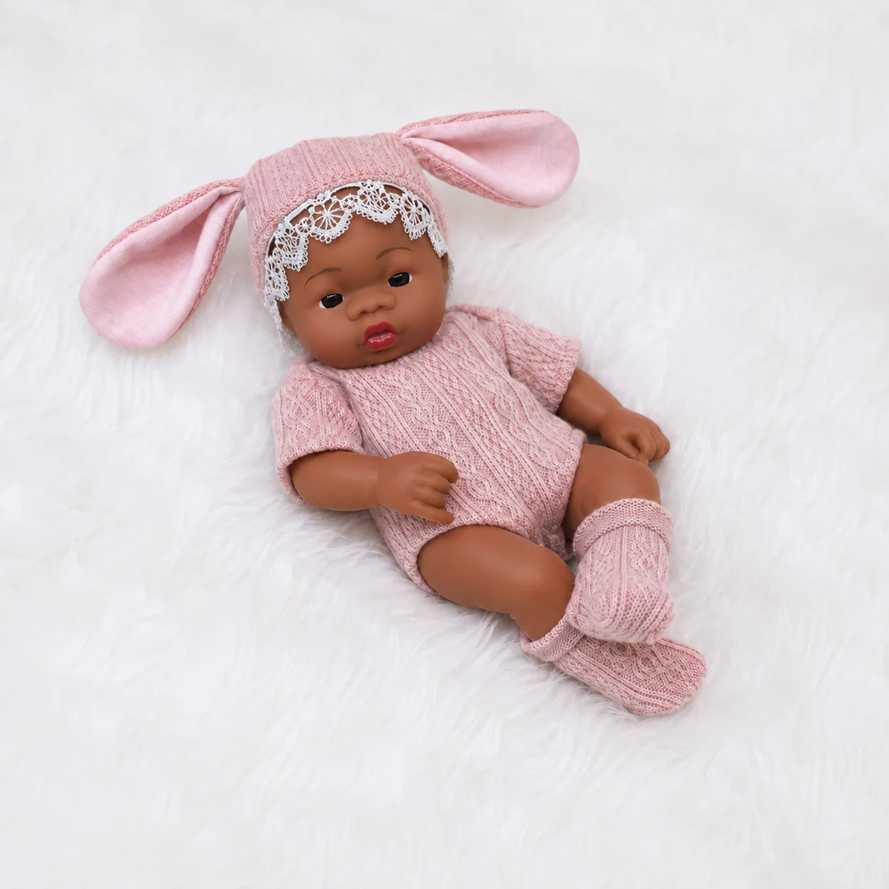 7.87Inch Black Reborn Dolls African Reborn Doll 20cm Cute Dolls Reborn Doll Toys Soft Touch High Quality Doll for Adults Gifts