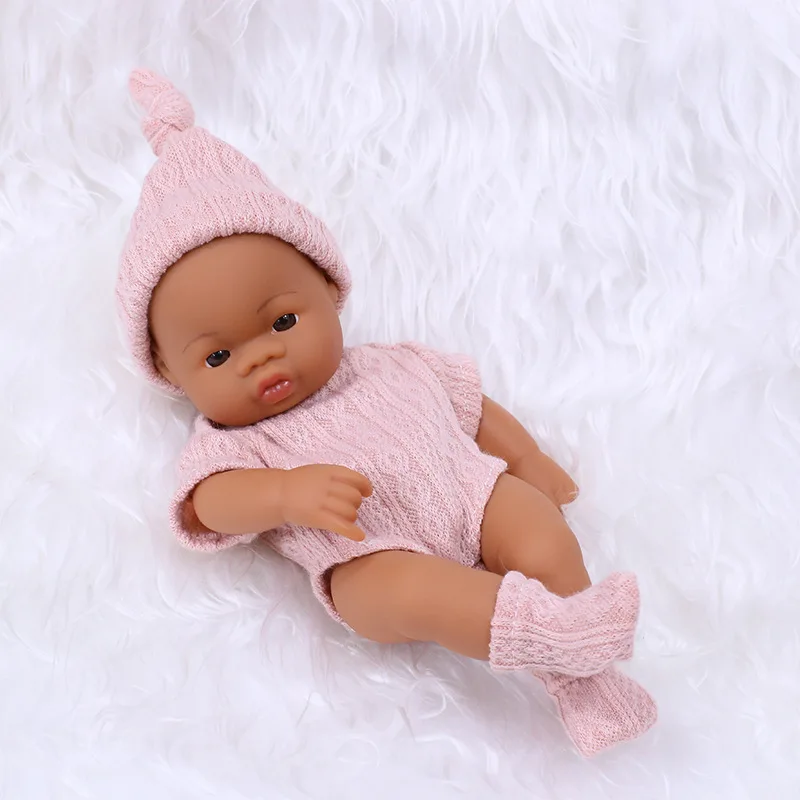 7.87Inch Black Reborn Dolls African Reborn Doll 20cm Cute Dolls Reborn Doll Toys Soft Touch High Quality Doll for Adults Gifts