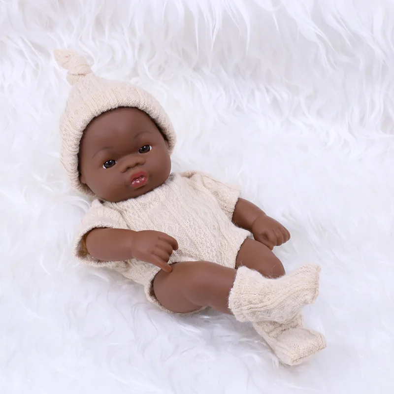 7.87Inch Black Reborn Dolls African Reborn Doll 20cm Cute Dolls Reborn Doll Toys Soft Touch High Quality Doll for Adults Gifts
