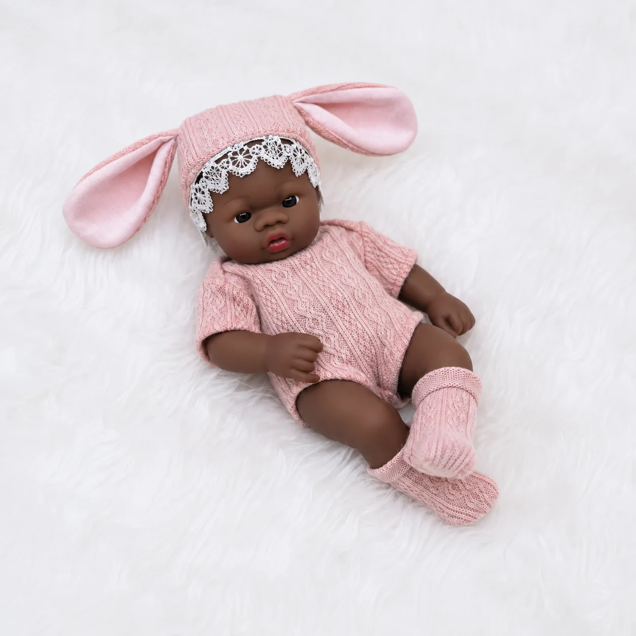 7.87Inch Black Reborn Dolls African Reborn Doll 20cm Cute Dolls Reborn Doll Toys Soft Touch High Quality Doll for Adults Gifts