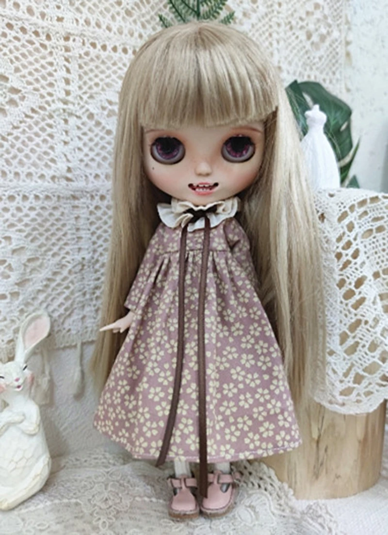 New Blyth clothing Fashion Retro Long Dress Princess skirt Gir Lace Dress for YMY, Licca, Azones, Ob24, 22 Ob27 Doll Accessories