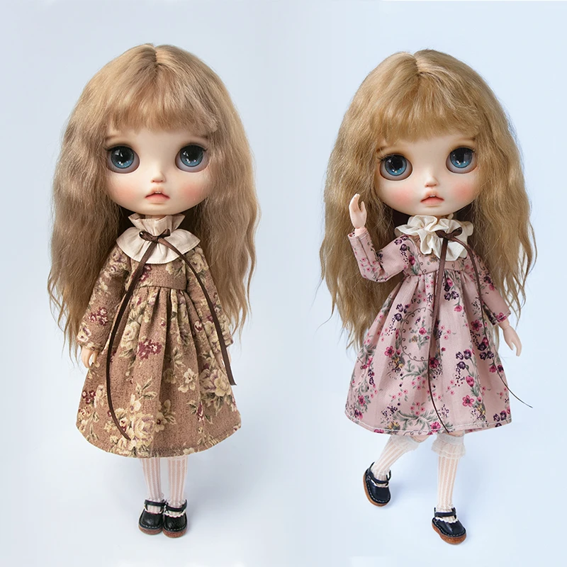 New Blyth clothing Fashion Retro Long Dress Princess skirt Gir Lace Dress for YMY, Licca, Azones, Ob24, 22 Ob27 Doll Accessories