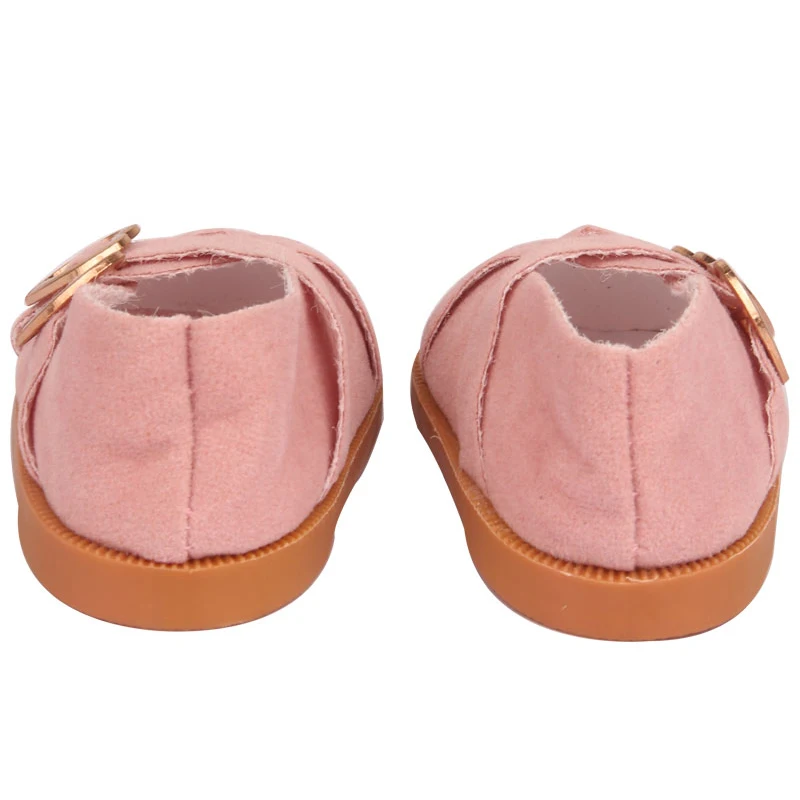 7cm Super Cute Leisure Doll Shoes Double Hearts Pu Leather 18 Inch Mini Handmade Shoes For Reborn Baby Dolls 43 cm Russian Toys