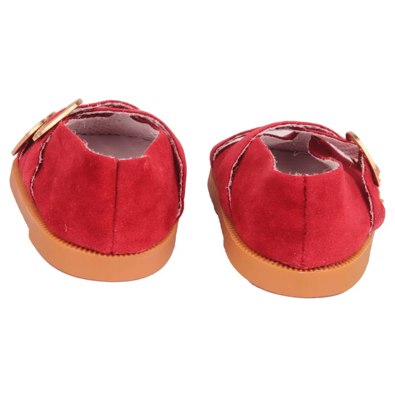 7cm Super Cute Leisure Doll Shoes Double Hearts Pu Leather 18 Inch Mini Handmade Shoes For Reborn Baby Dolls 43 cm Russian Toys