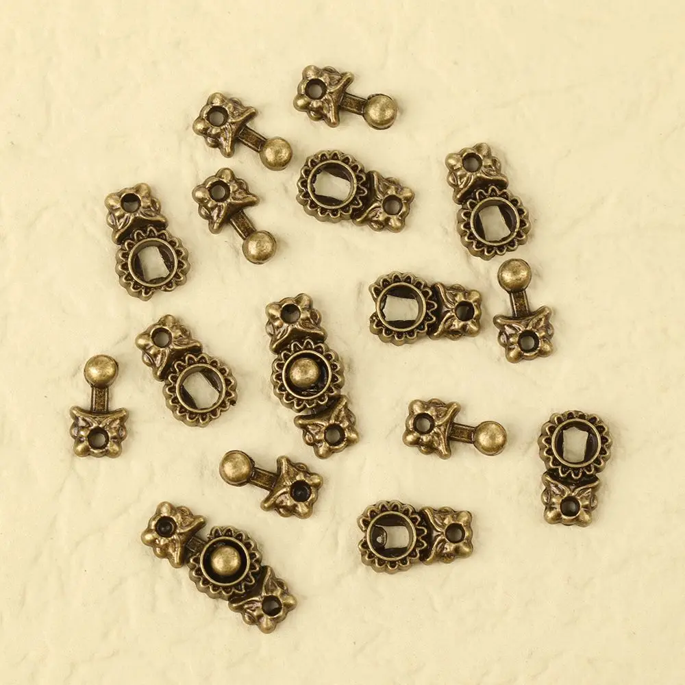 Vintage 10 Sets Mini Metal Waistband Buckle Doll Bags Clothes DIY Dress Decor Buttons For BJD Dolls Sewing Accessories