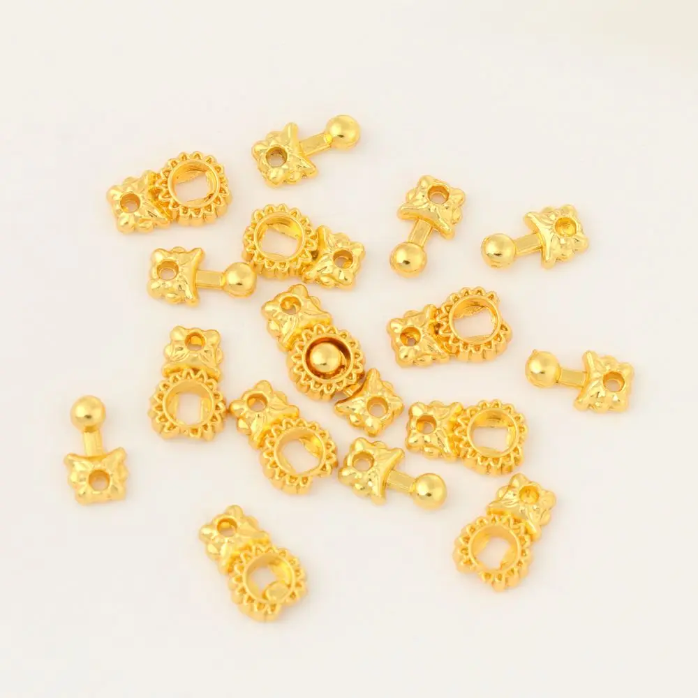 Vintage 10 Sets Mini Metal Waistband Buckle Doll Bags Clothes DIY Dress Decor Buttons For BJD Dolls Sewing Accessories