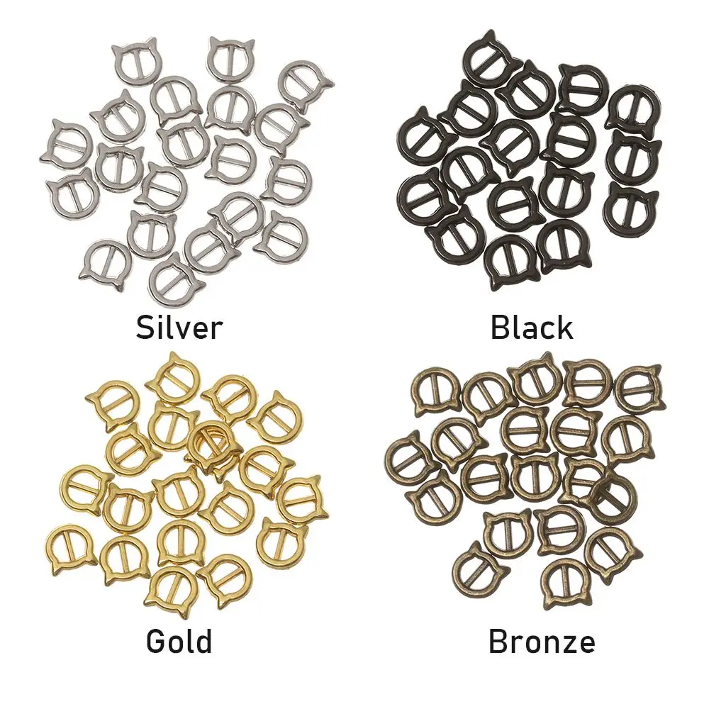20/40pcs Newest 4mm Mini Ultra-small Tri-glide Cat Style Belt Buckle Doll Bags Buckles Diy Doll Metal Buttons Shoes Accessories