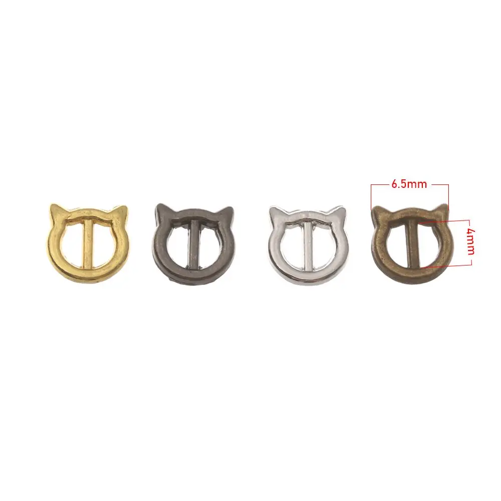 20/40pcs Newest 4mm Mini Ultra-small Tri-glide Cat Style Belt Buckle Doll Bags Buckles Diy Doll Metal Buttons Shoes Accessories