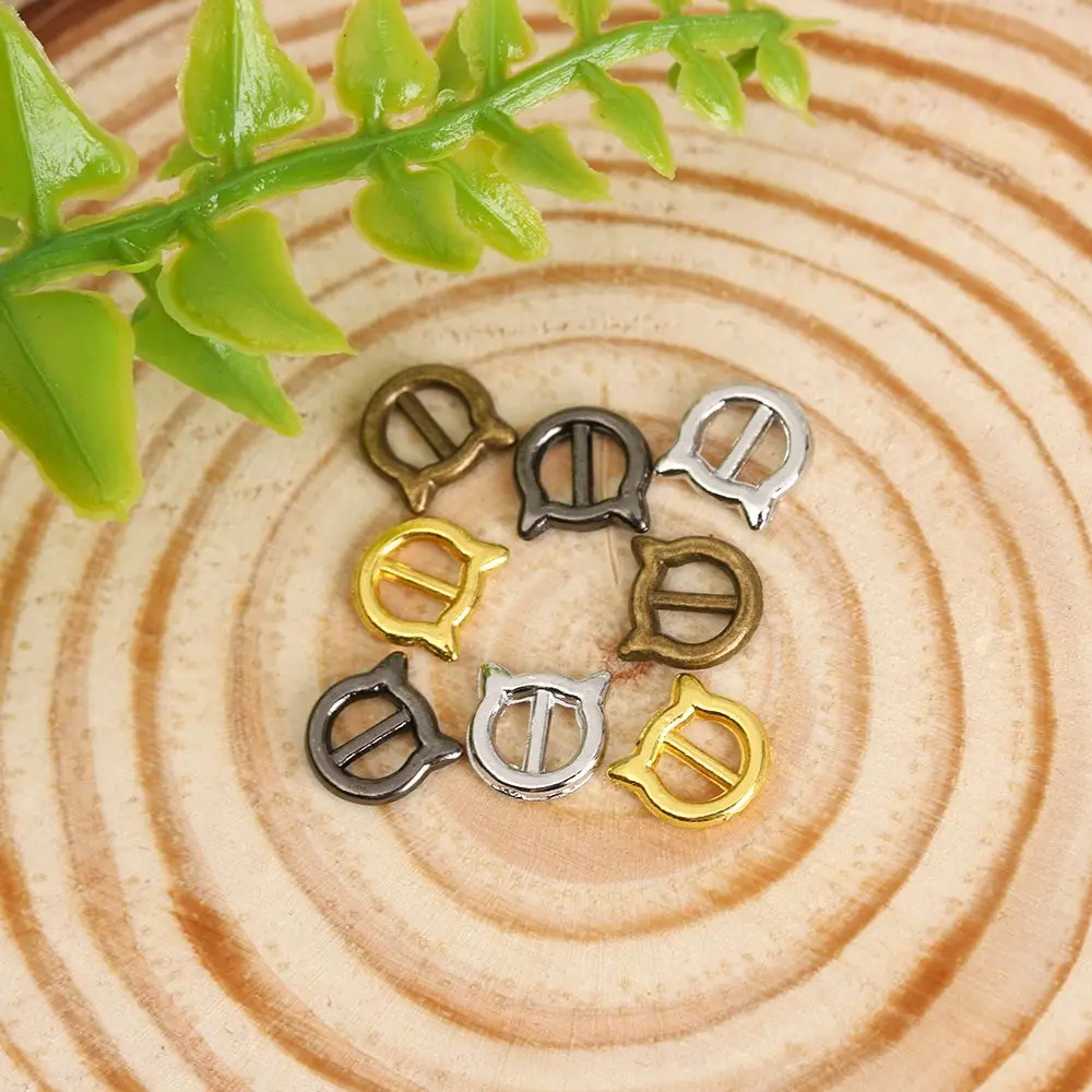 20/40pcs Newest 4mm Mini Ultra-small Tri-glide Cat Style Belt Buckle Doll Bags Buckles Diy Doll Metal Buttons Shoes Accessories