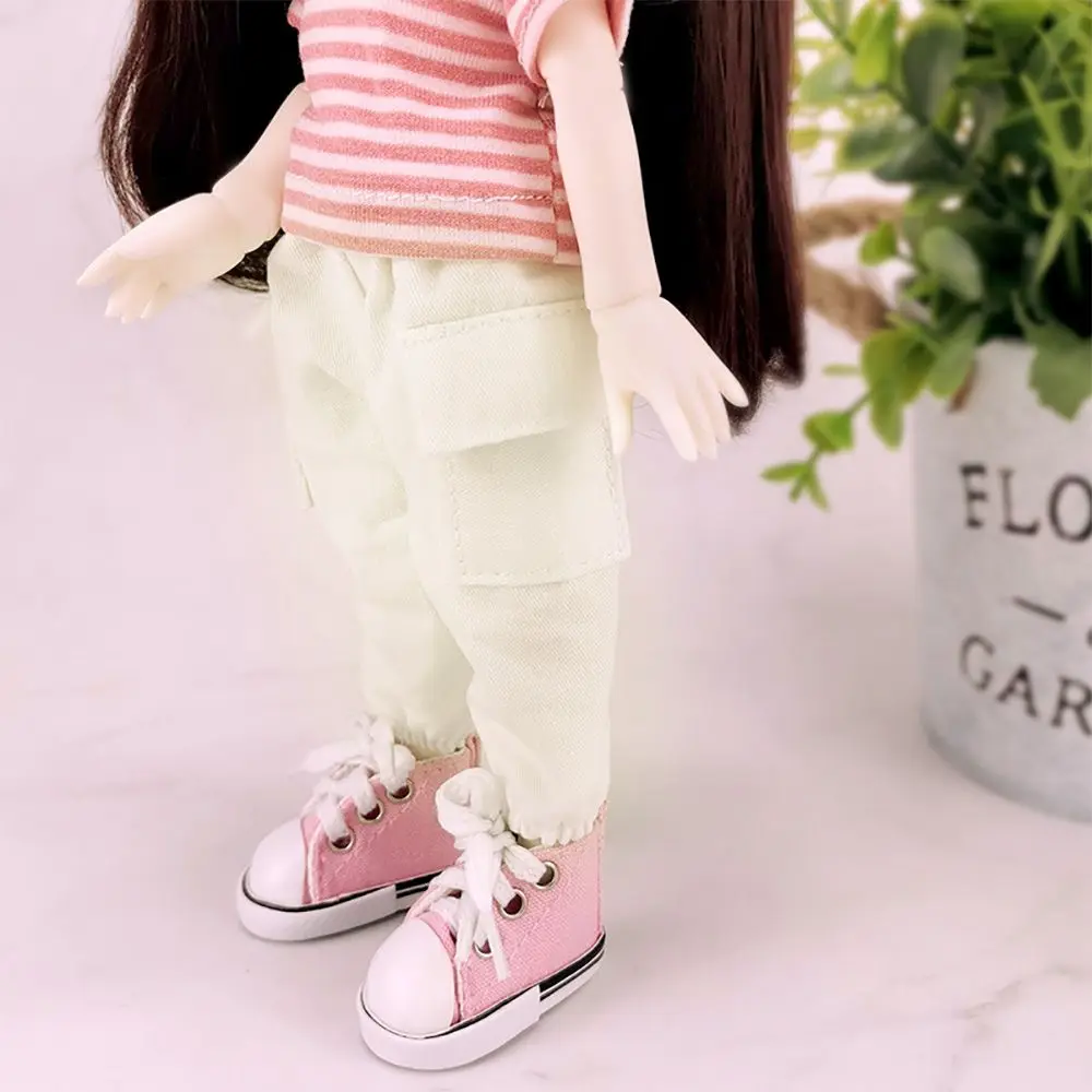 30CM Doll Clothes Fashion Stripe Undershirt Casual Wear Shorts Tooling Style Jeans Pants For 11.5" 1/6 BJD Dolls Accessories