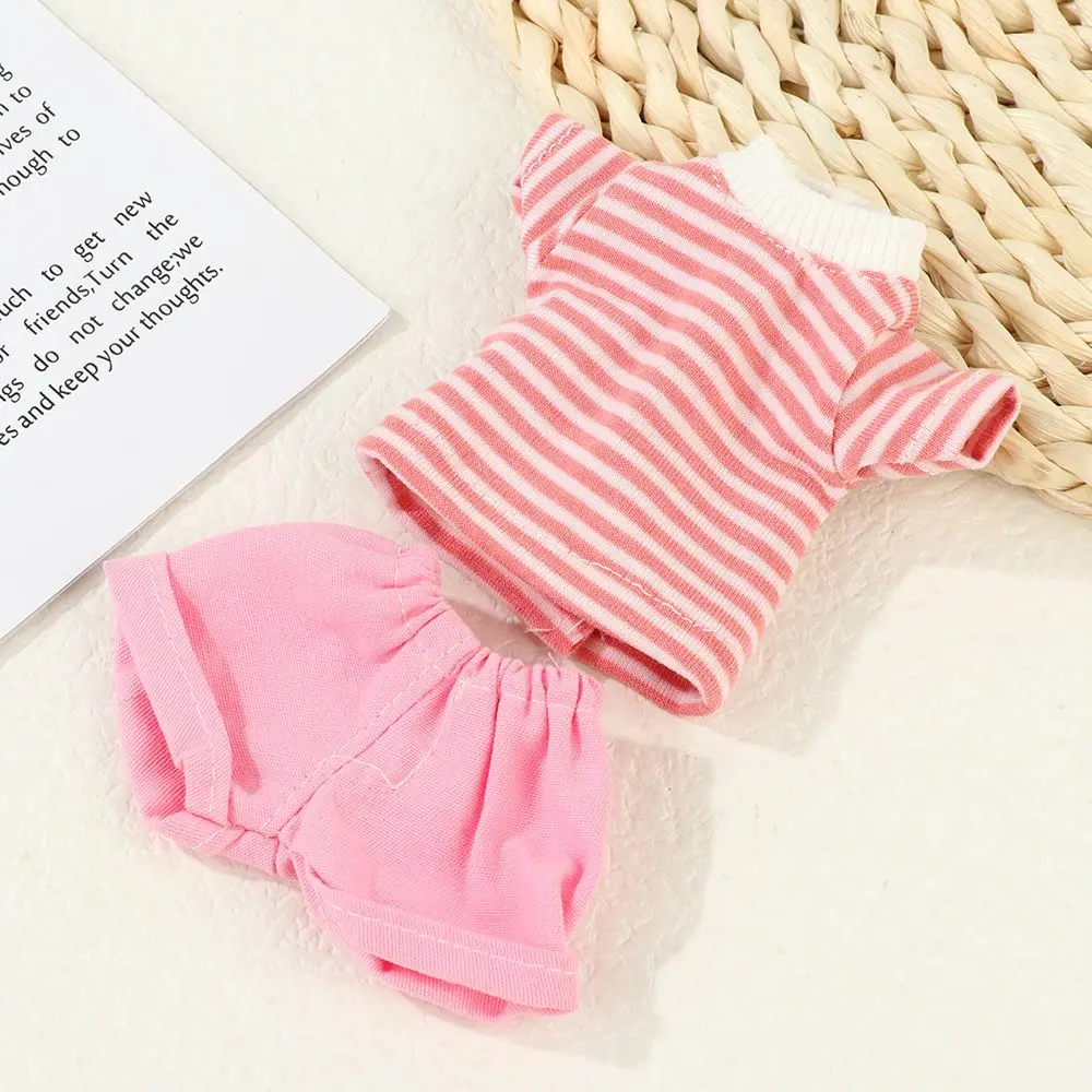 30CM Doll Clothes Fashion Stripe Undershirt Casual Wear Shorts Tooling Style Jeans Pants For 11.5" 1/6 BJD Dolls Accessories