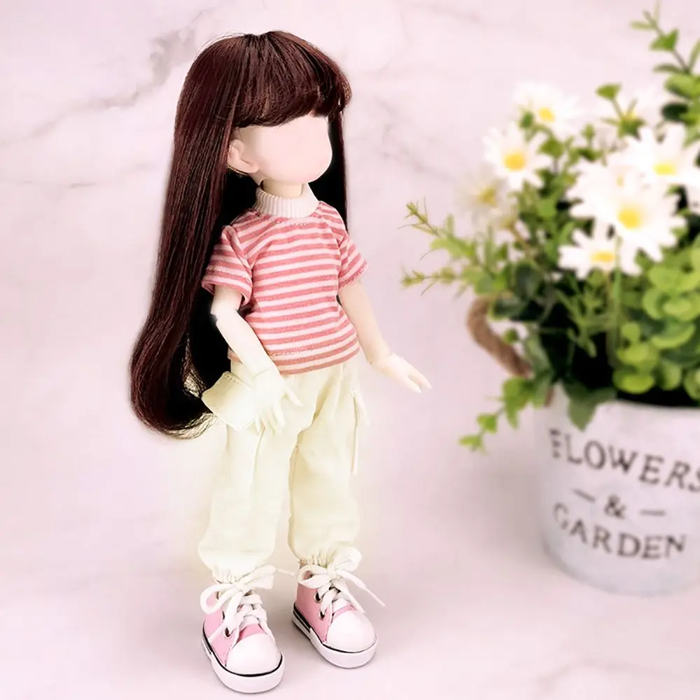 30CM Doll Clothes Fashion Stripe Undershirt Casual Wear Shorts Tooling Style Jeans Pants For 11.5" 1/6 BJD Dolls Accessories