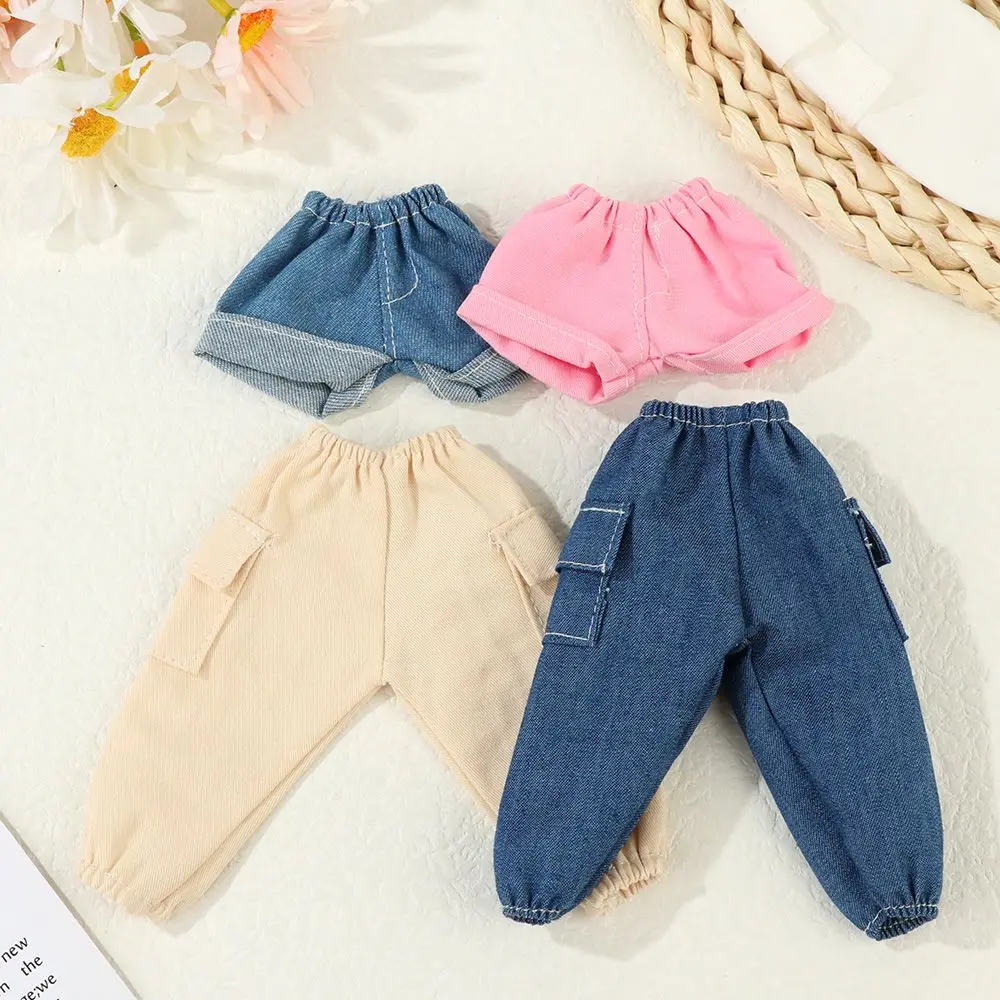30CM Doll Clothes Fashion Stripe Undershirt Casual Wear Shorts Tooling Style Jeans Pants For 11.5" 1/6 BJD Dolls Accessories