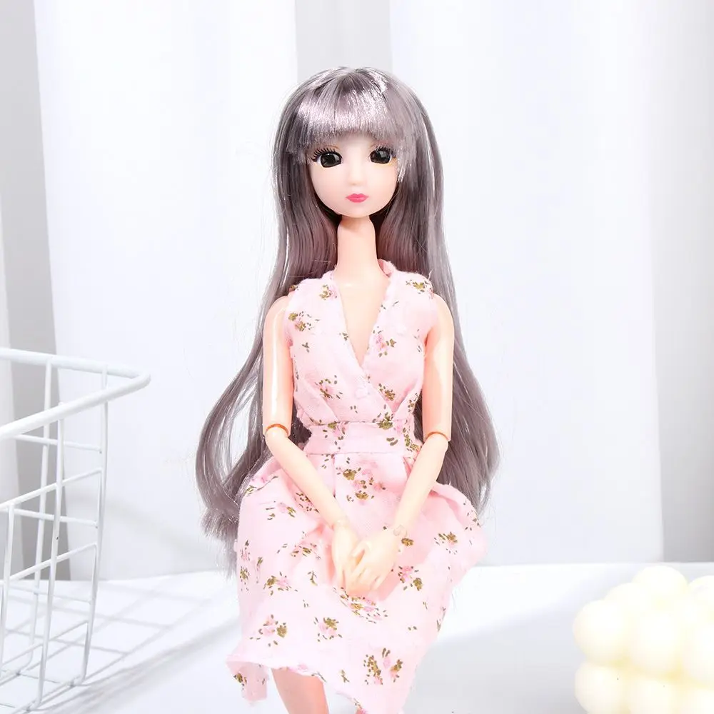 DIY Doll Head Wear 1/6 BJD Doll Head With Gold Brown Black Long Hair For 30cm Doll Joint 3D Eyes Europe Ancient Doll