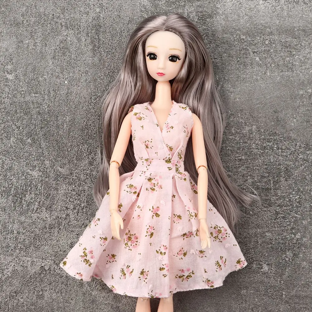 DIY Doll Head Wear 1/6 BJD Doll Head With Gold Brown Black Long Hair For 30cm Doll Joint 3D Eyes Europe Ancient Doll