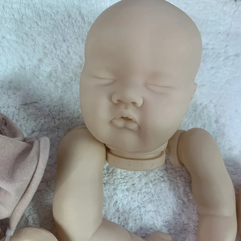 20Inch Reborn Doll Kit ASHIA Lifelike Soft Unfinished Unpainted Doll Parts with Cloth Body Handmade Art Doll Muñeca Kit Reborn