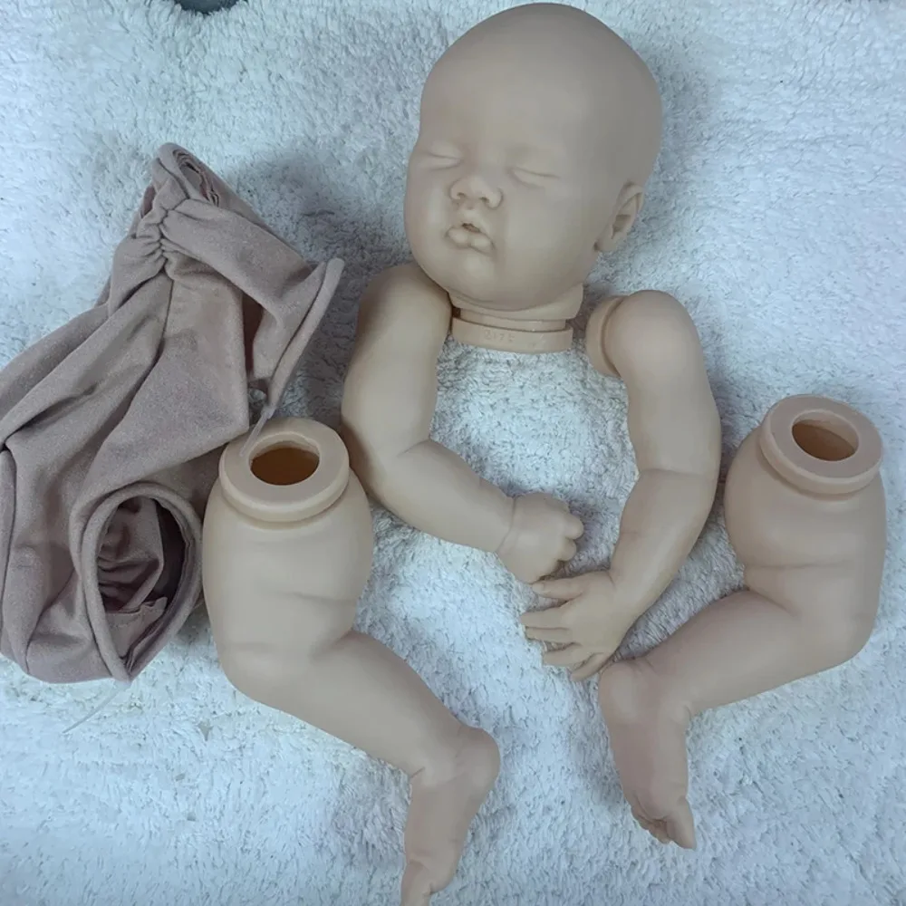 20Inch Reborn Doll Kit ASHIA Lifelike Soft Unfinished Unpainted Doll Parts with Cloth Body Handmade Art Doll Muñeca Kit Reborn