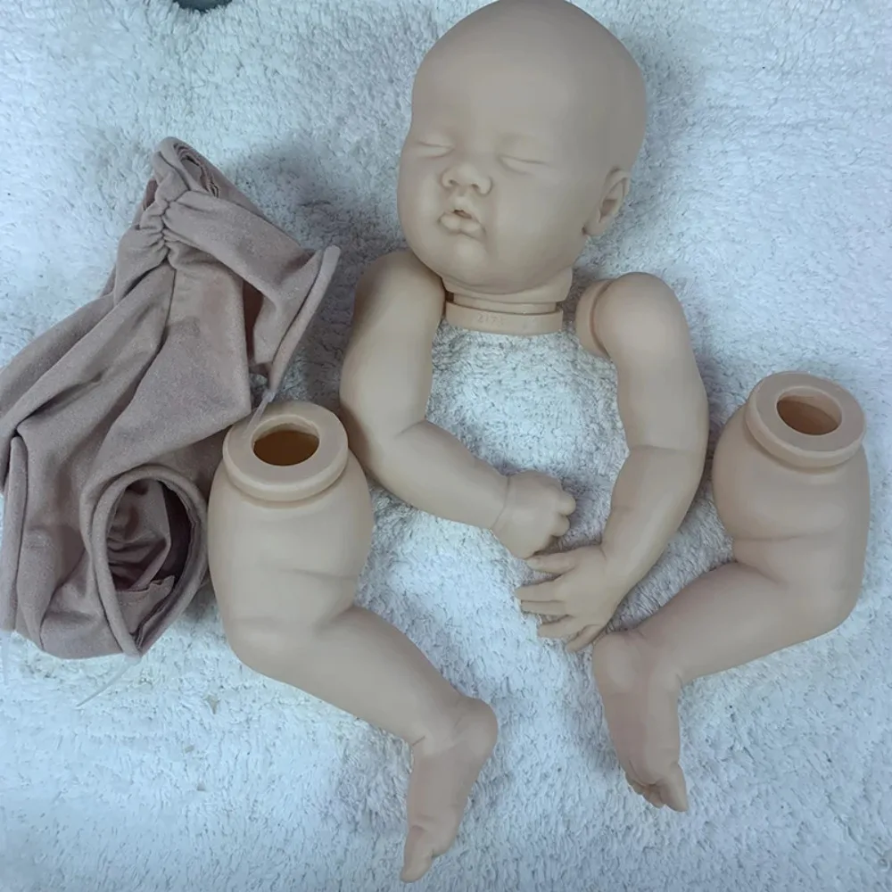 20Inch Reborn Doll Kit ASHIA Lifelike Soft Unfinished Unpainted Doll Parts with Cloth Body Handmade Art Doll Muñeca Kit Reborn