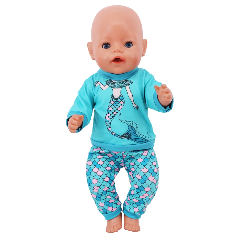 2 Pcs/Set Kawaii Animal Pajamas Suit For 43cm Baby Doll Clothes Accessories And 18 Inch American Doll Girl's Toys Our Generation