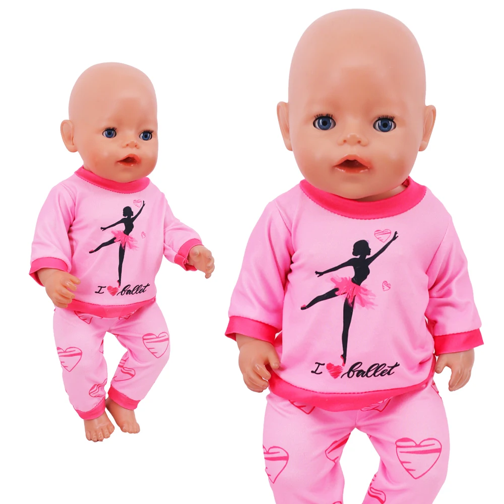 2 Pcs/Set Kawaii Animal Pajamas Suit For 43cm Baby Doll Clothes Accessories And 18 Inch American Doll Girl's Toys Our Generation