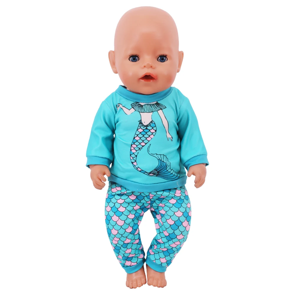2 Pcs/Set Kawaii Animal Pajamas Suit For 43cm Baby Doll Clothes Accessories And 18 Inch American Doll Girl's Toys Our Generation