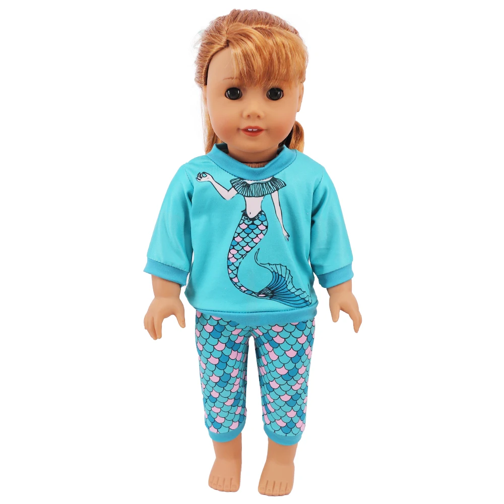 2 Pcs/Set Kawaii Animal Pajamas Suit For 43cm Baby Doll Clothes Accessories And 18 Inch American Doll Girl's Toys Our Generation
