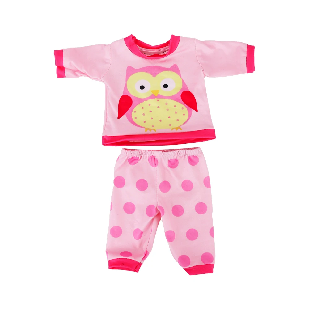 2 Pcs/Set Kawaii Animal Pajamas Suit For 43cm Baby Doll Clothes Accessories And 18 Inch American Doll Girl's Toys Our Generation
