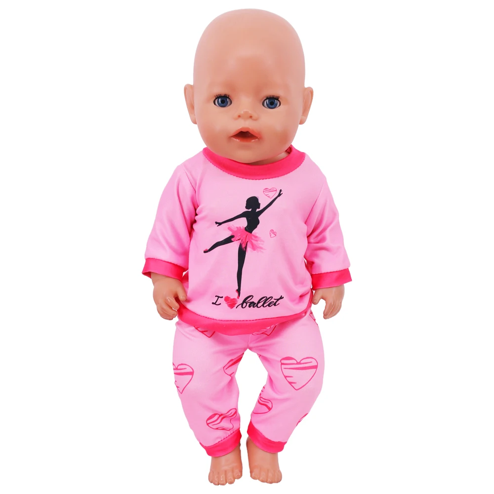 2 Pcs/Set Kawaii Animal Pajamas Suit For 43cm Baby Doll Clothes Accessories And 18 Inch American Doll Girl's Toys Our Generation