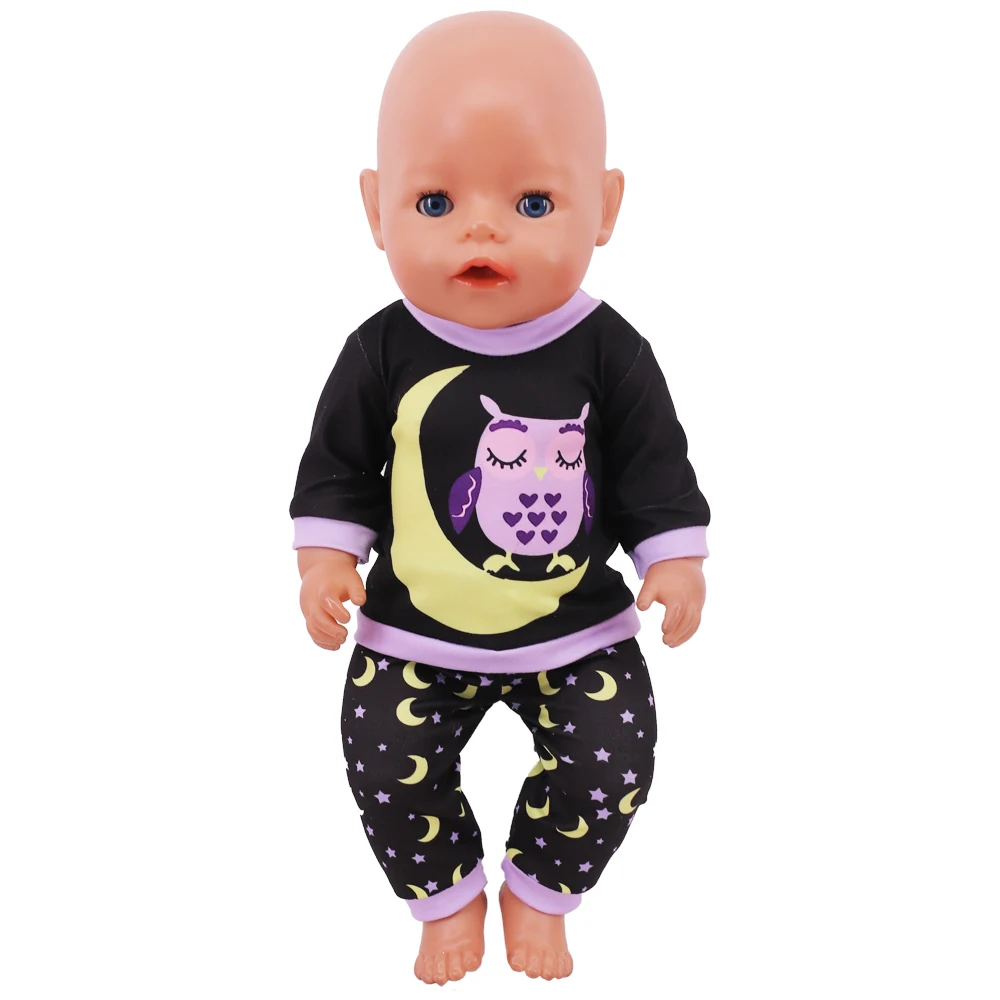 2 Pcs/Set Kawaii Animal Pajamas Suit For 43cm Baby Doll Clothes Accessories And 18 Inch American Doll Girl's Toys Our Generation
