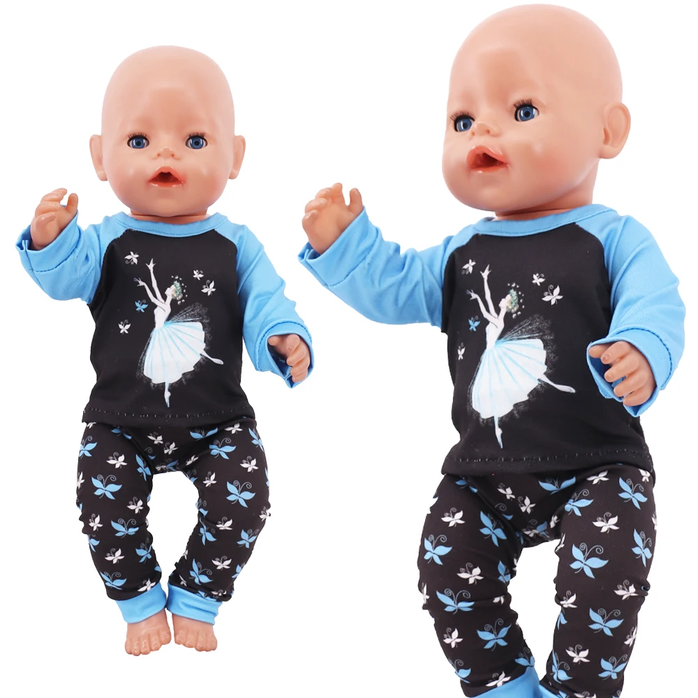 2 Pcs/Set Kawaii Animal Pajamas Suit For 43cm Baby Doll Clothes Accessories And 18 Inch American Doll Girl's Toys Our Generation