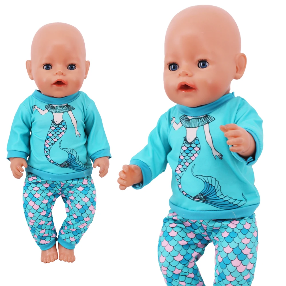 2 Pcs/Set Kawaii Animal Pajamas Suit For 43cm Baby Doll Clothes Accessories And 18 Inch American Doll Girl's Toys Our Generation