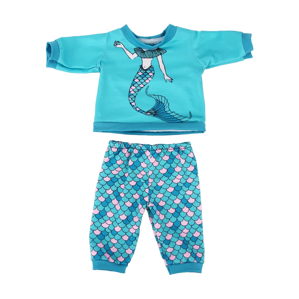 2 Pcs/Set Kawaii Animal Pajamas Suit For 43cm Baby Doll Clothes Accessories And 18 Inch American Doll Girl's Toys Our Generation